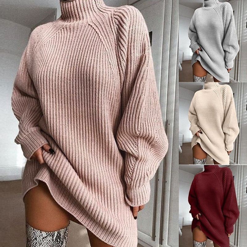 Oversized Turtleneck Sweater Dress – Cozy & Stylish