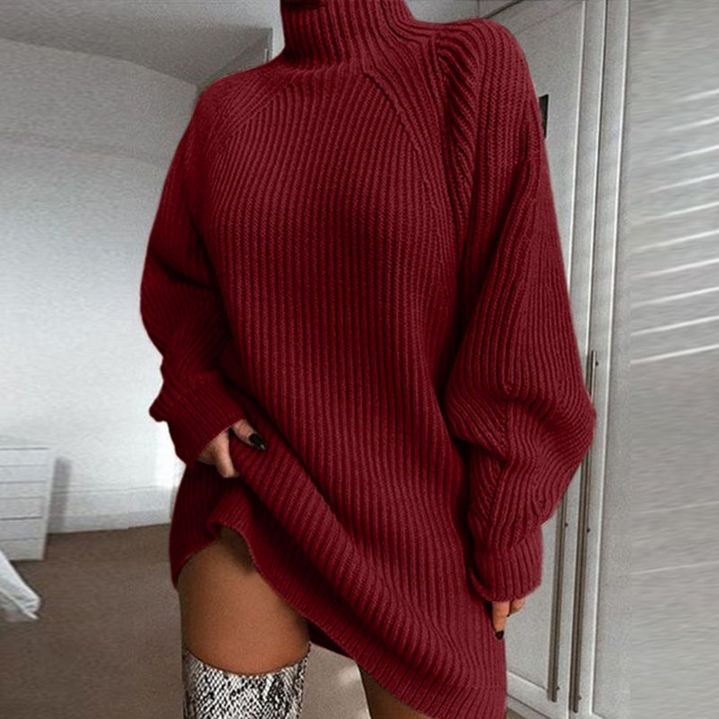 Oversized Turtleneck Sweater Dress – Cozy & Stylish