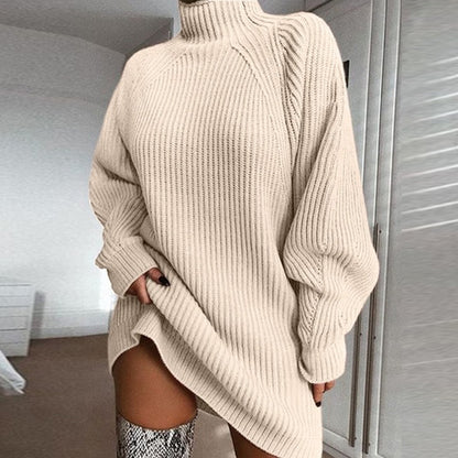 Oversized Turtleneck Sweater Dress – Cozy & Stylish