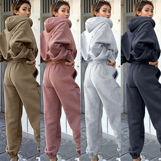 Trendy Autumn Women's Hoodie Suit