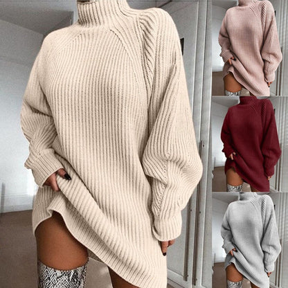 Oversized Turtleneck Sweater Dress – Cozy & Stylish